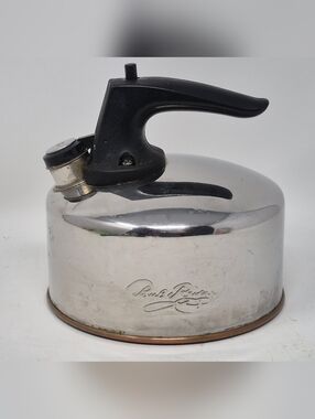 Revere Ware Small Copper Bottom Whistling Tea Kettle Pot Paul Revere